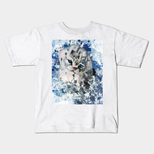 Big Kitten Kids T-Shirt by RG Illustration